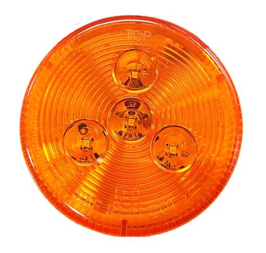 2.5" Round LED Marker/Clearance Light, Amber, 3 LED