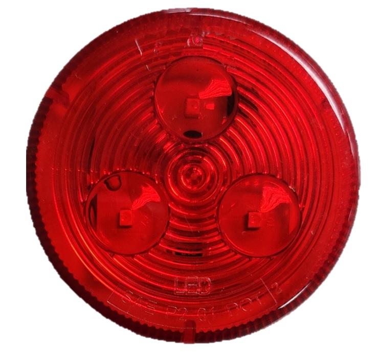 2.5" Round LED Marker/Clearance Light, Red, 3 LED