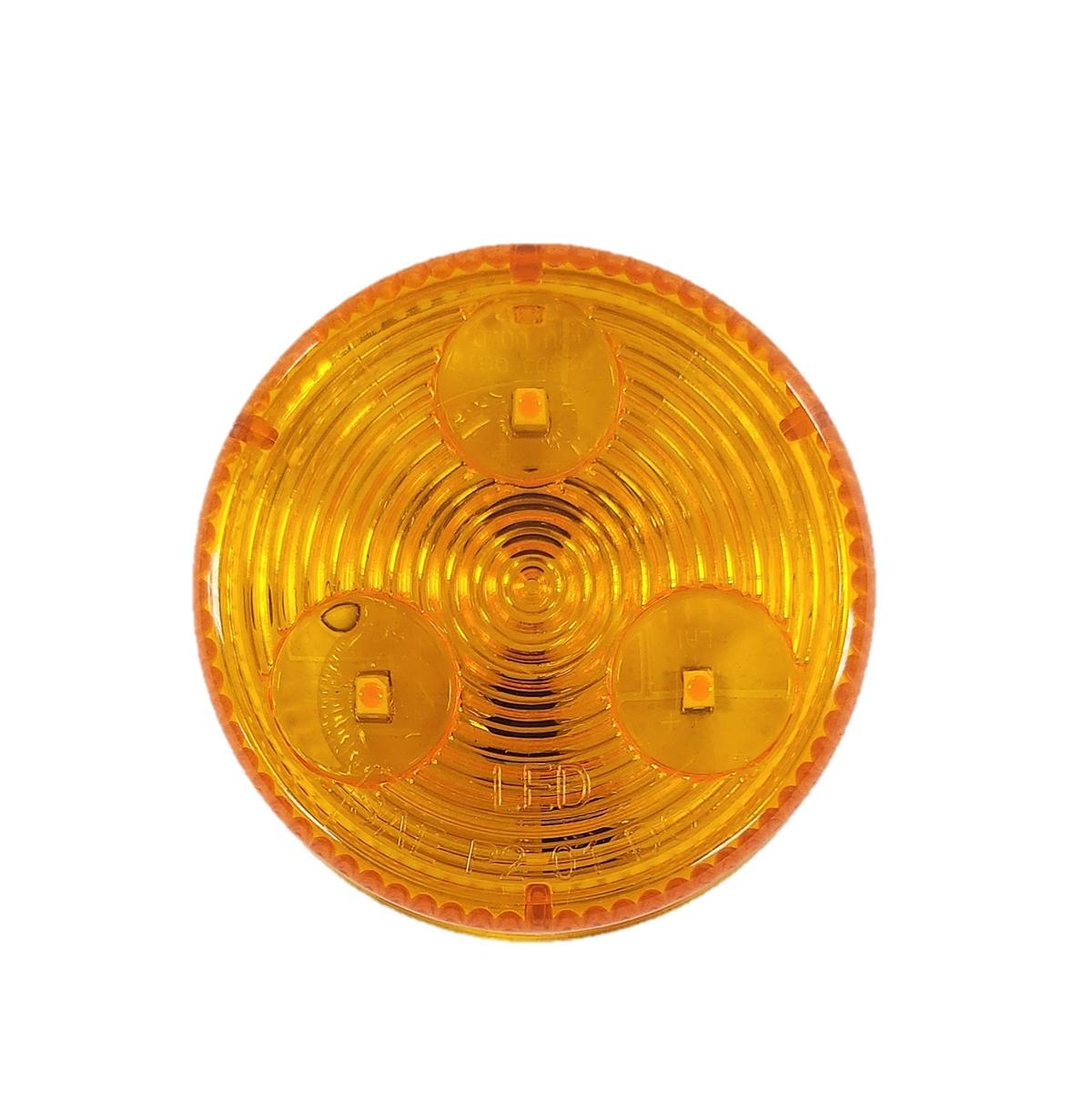 2" Round LED Marker/Clearance Light, Amber, 3 LED