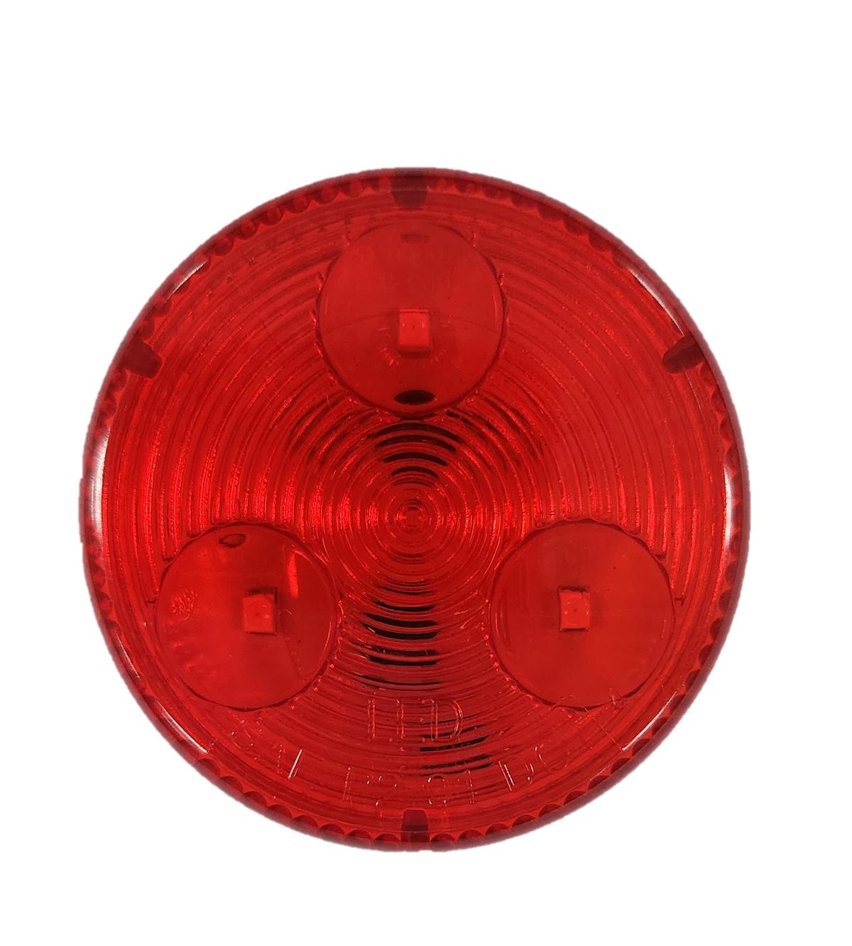 2" Round LED Marker/Clearance Light, Red, 3 LED