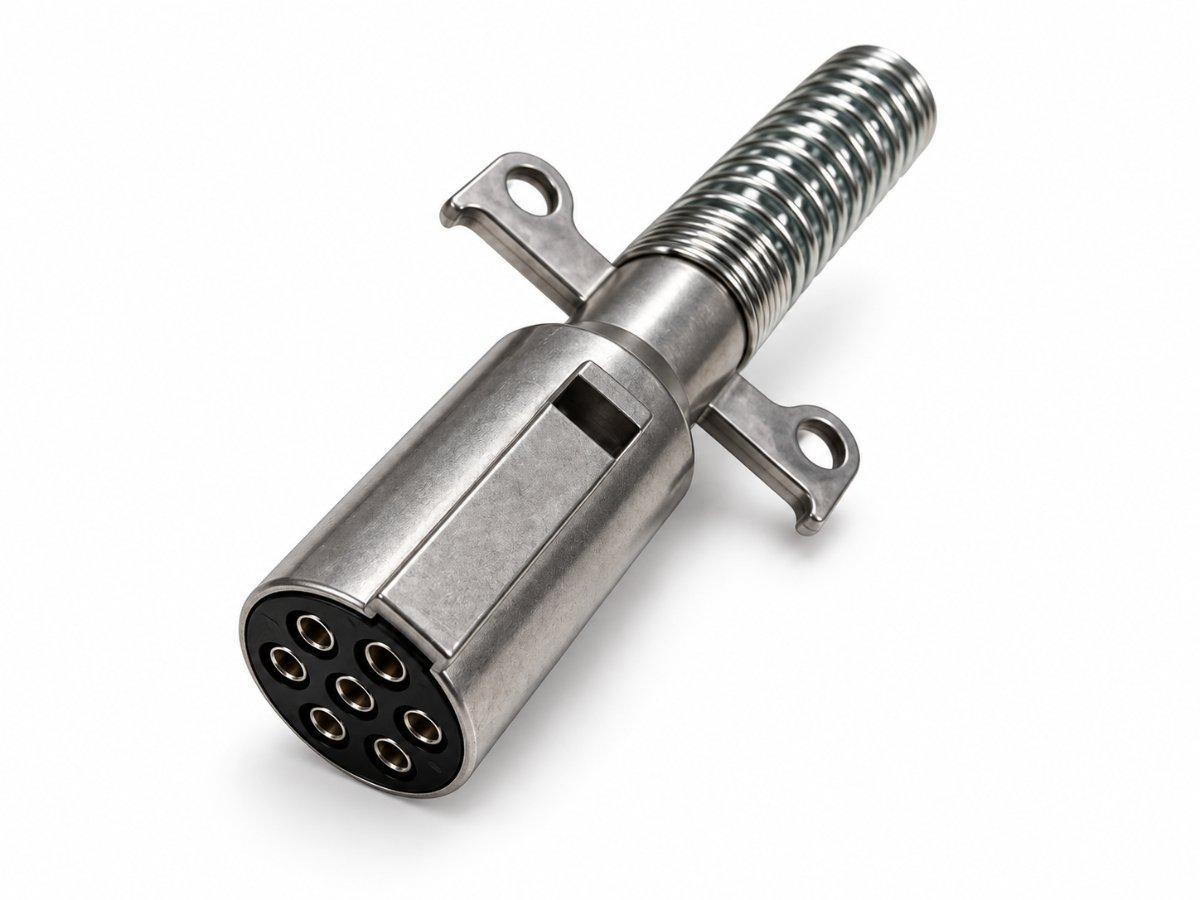 Plug - 7 Pin, with Cable Guard, Metallic