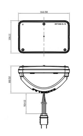 4" x 6" LED Headlight, High Beam — view 2