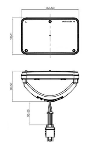 4" x 6" LED Headlight, Low Beam — view 2