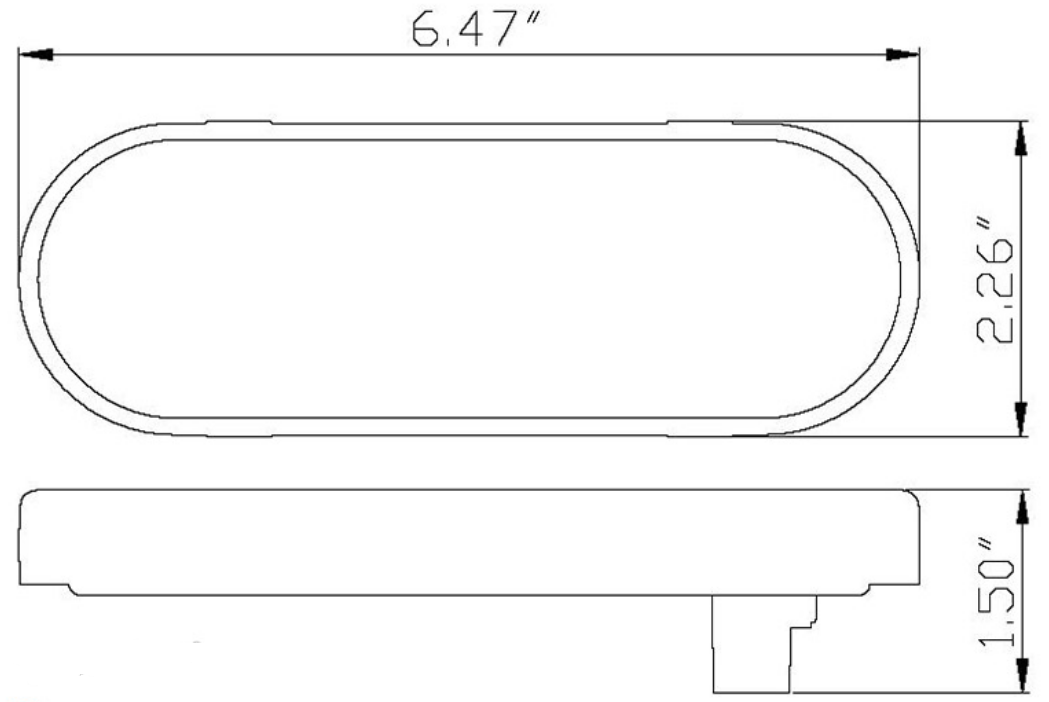 6" Oval LED Stop/Turn/Tail Light, Red, 10 LED — view 2