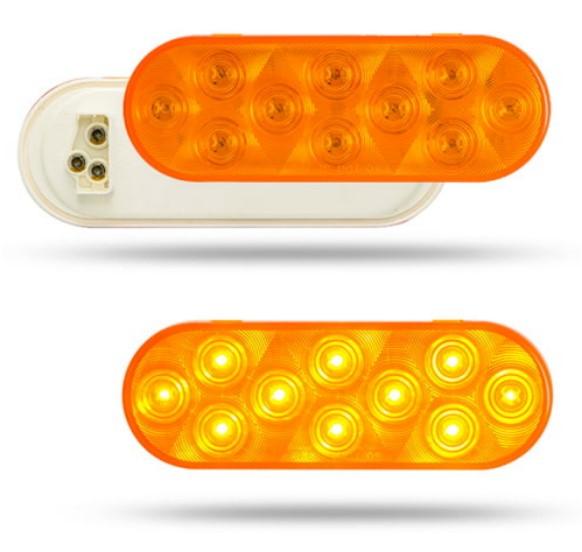 6" Oval LED Turn Signal Light, Amber, 10 LED