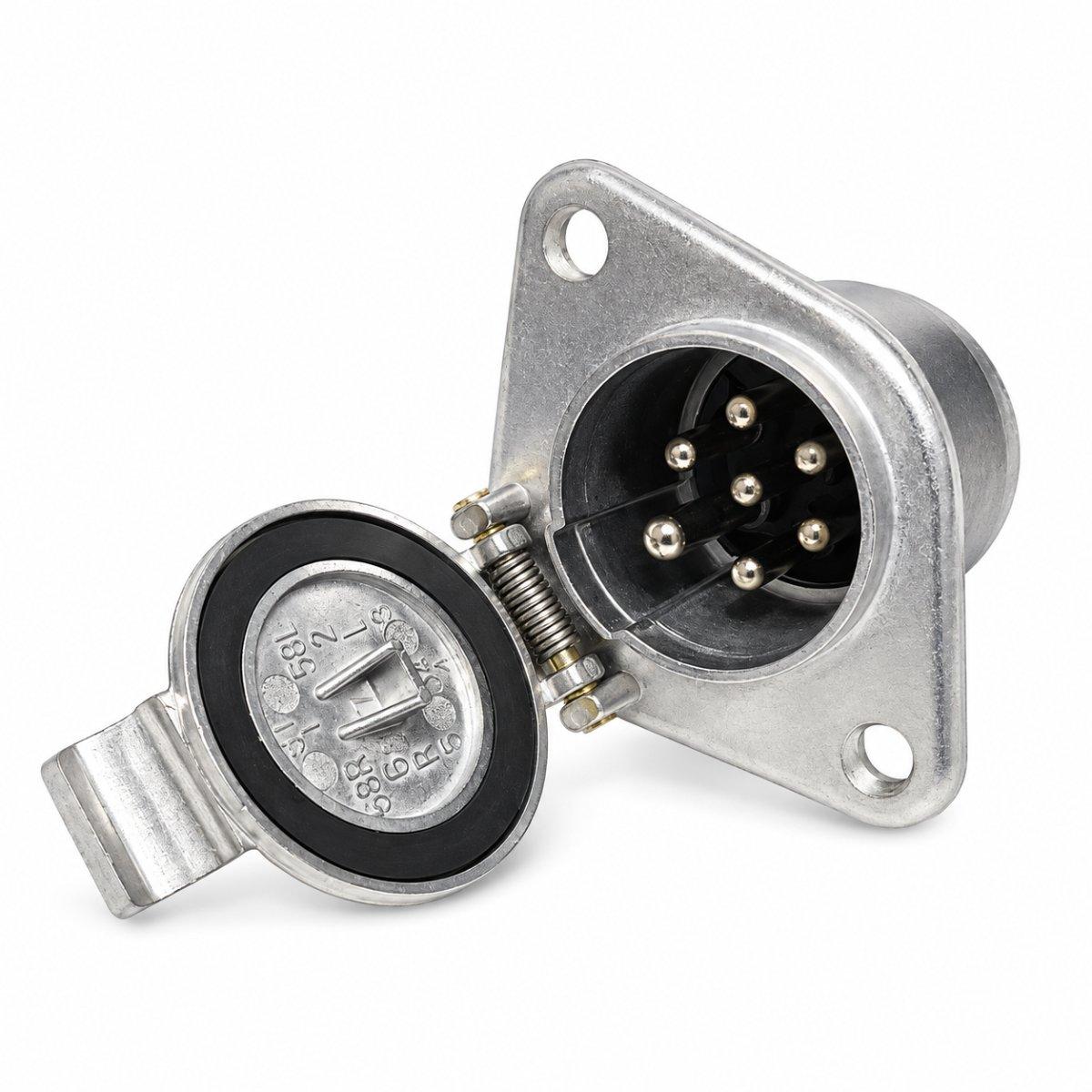 Socket - 7 Pin, Solid Pin, 2 Hole Mount,